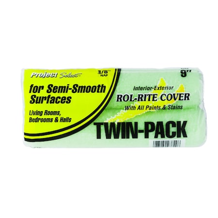 Painters Pak Linzer Rol-Rite Fabric 9 in. W X 3/8 in. Regular Paint Roller Cover 2 pk 9382